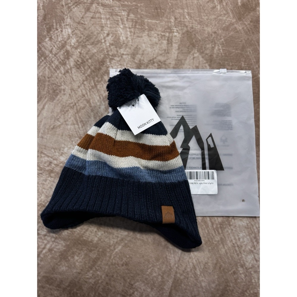 Moon Kitty Baby Boys Girls Beanie Hats Winter Fleece Skiing Winter Caps Earflap